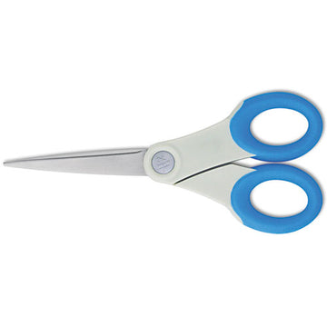 Westcott® Scissors With Antimicrobial Protection, Pointed Tip, 7" Long, 3" Cut Length, Blue Straight Handle freeshipping - TVN Wholesale